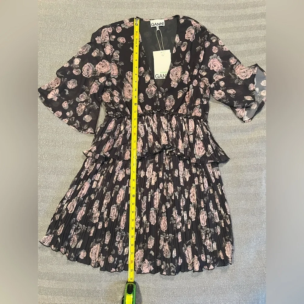 NWT Ganni Floral Georgette Mini Dress